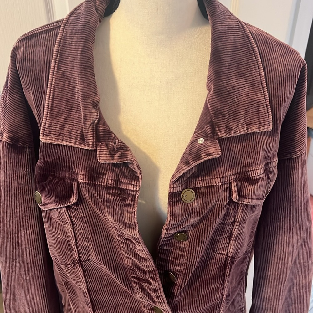 Natural Reflections purple corduroy button up shacket, sz 2X - Picture 2 of 7